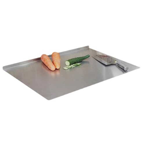 Stainless Steel Cutting Board with Raised Edges & Non-Slip Surface
