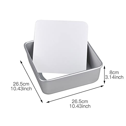 8/10-Inch Non-Stick Square Cake Pan with Removable Bottom