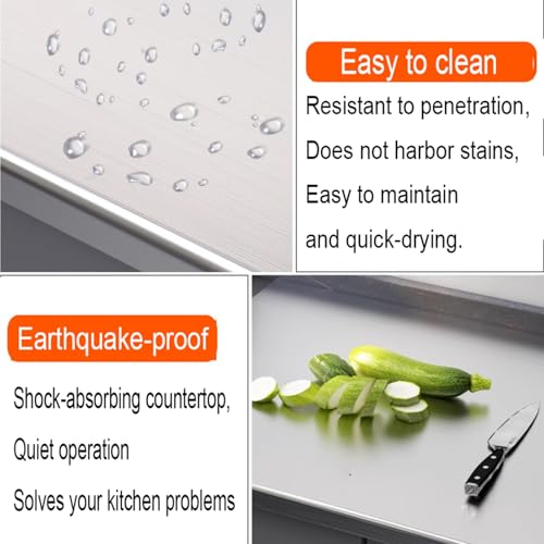 Stainless Steel Cutting Board with Raised Edges & Non-Slip Surface