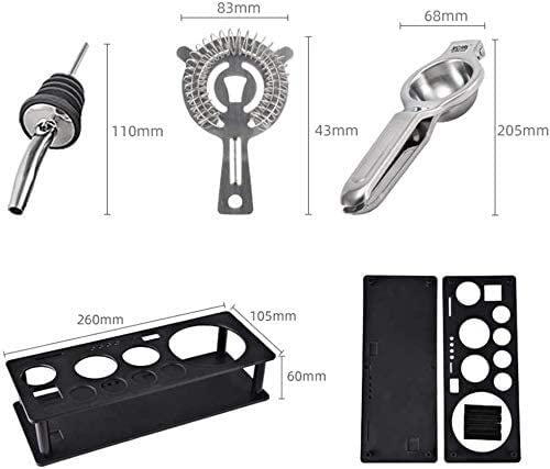 17-Piece Cocktail Shaker Bartender Kit with Wooden Stand