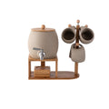 2.5L Ceramic Beverage Dispenser with Tap & Wooden Cup Holder Set