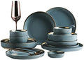 24/32/41-Piece Nordic Dark Green Ceramic Dinnerware Set