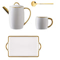 6-Piece Bone China Tea & Coffee Cup Set with Saucers and Spoons