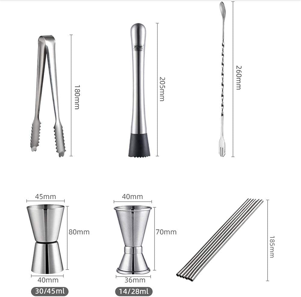 17-Piece Cocktail Shaker Bartender Kit with Wooden Stand
