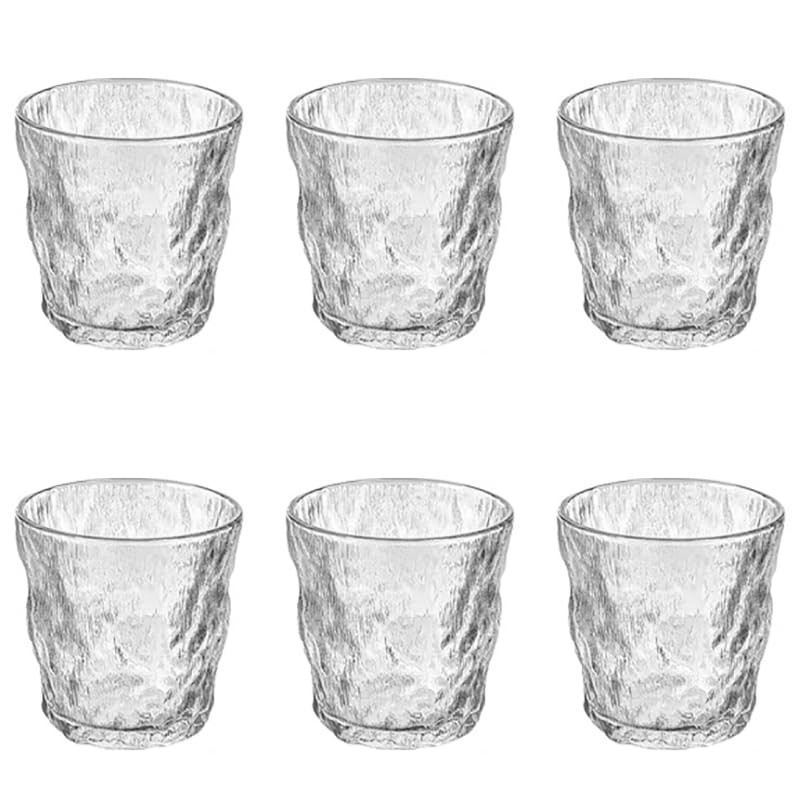 6-Piece Frosted Glass Tumbler Set for Whiskey, Wine, Juice & Water