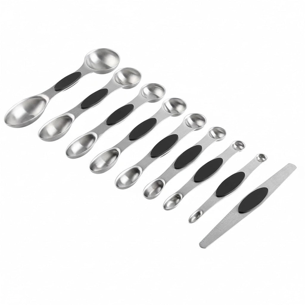 16-Piece Stainless Steel Measuring Cups & Spoons Set with Holder