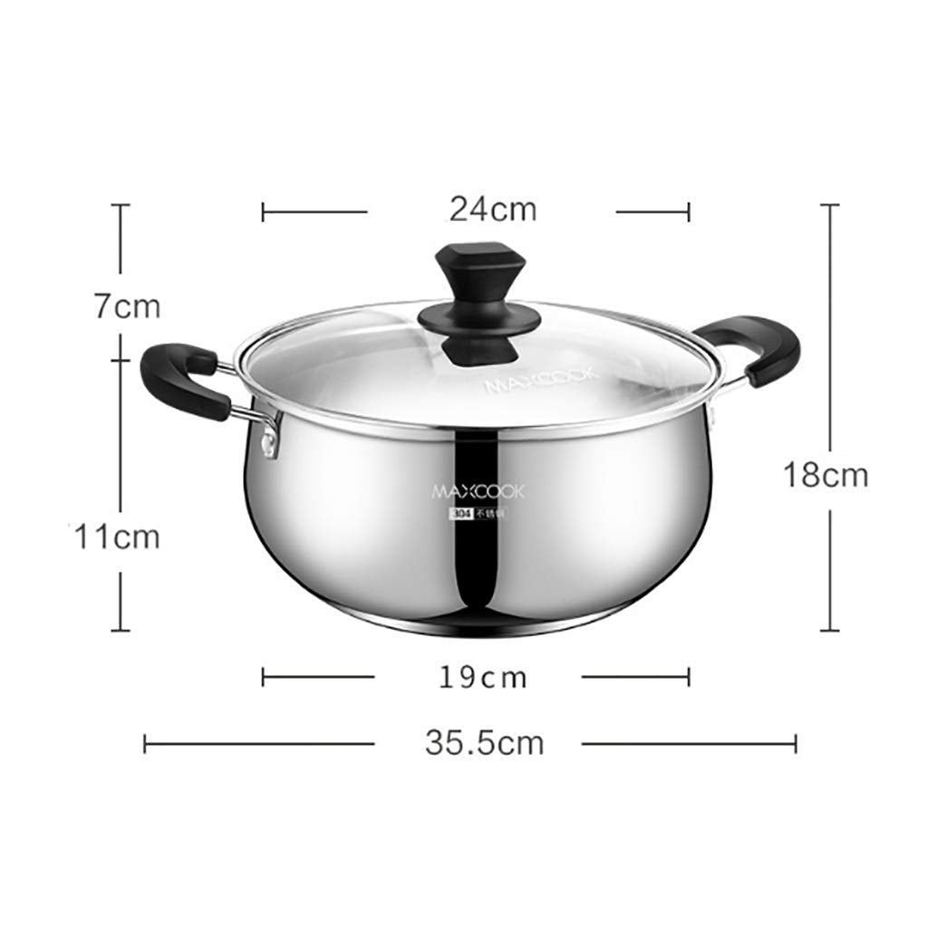 304 Stainless Steel Double-Bottom Stockpot for Induction & Gas Stoves
