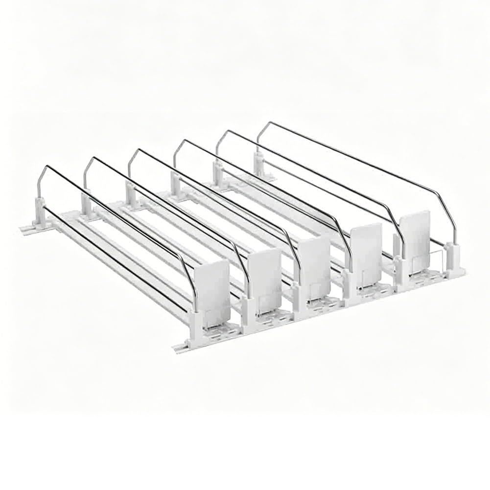 3-Piece Adjustable Refrigerator Soda Can Dispenser Rack – White, 490mm