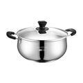 304 Stainless Steel Double-Bottom Stockpot for Induction & Gas Stoves