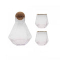 Geometric Glass Pitcher & Cup Set for Iced Tea and Juice