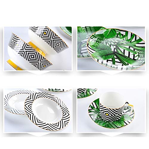 56-Piece 24K Gold Floral Porcelain Dinnerware Set