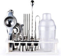 17-Piece Cocktail Shaker Bartender Kit with Wooden Stand