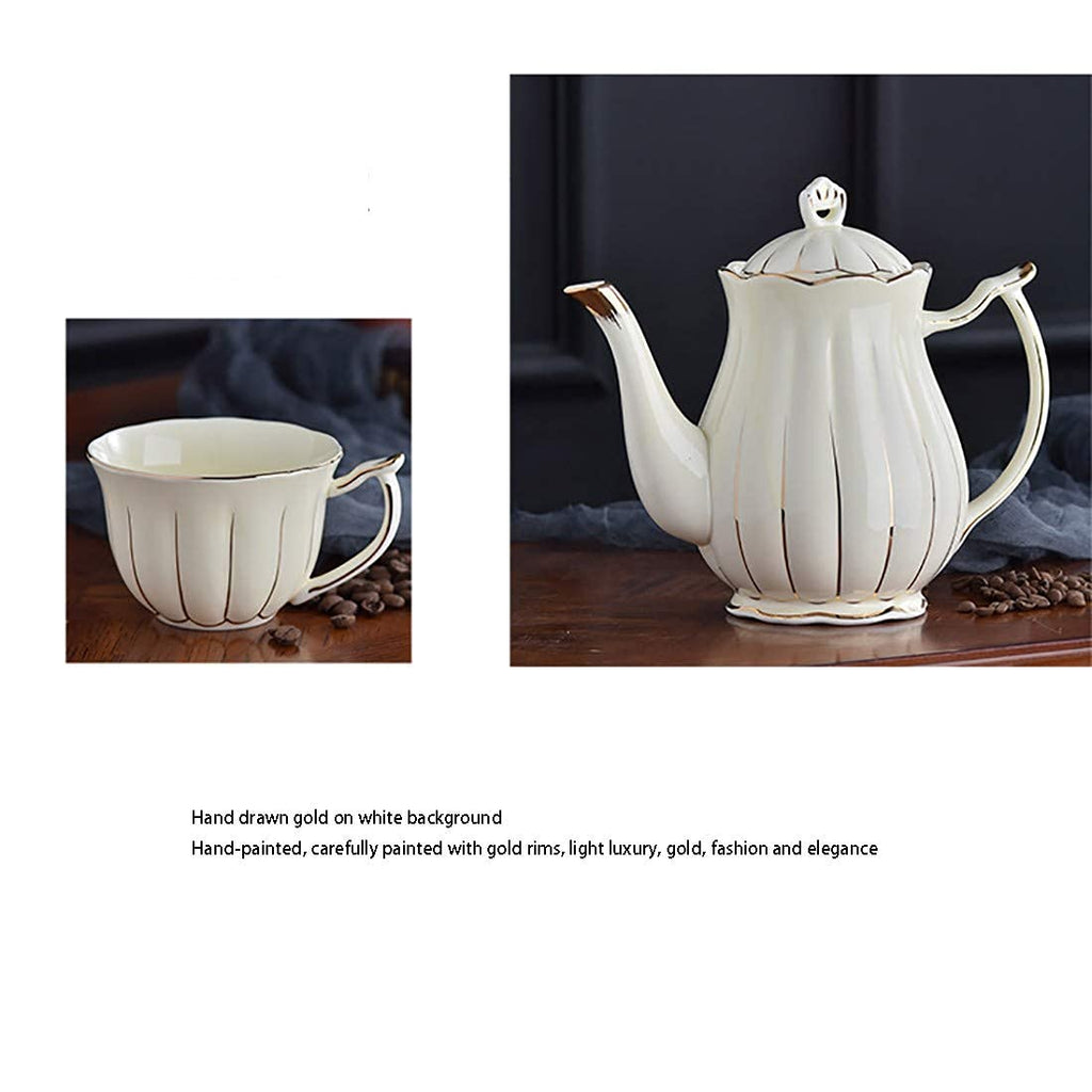 8-Piece White Fine Bone China Tea Cup & Saucer Set for Home and Restaurants