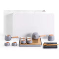 Ceramic Kung Fu Tea Set with Teapot, 6 Cups & Tea Tray