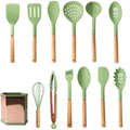 Heat-Resistant Silicone Cooking Utensil Set with Colander, Spatula & Soup Spoon