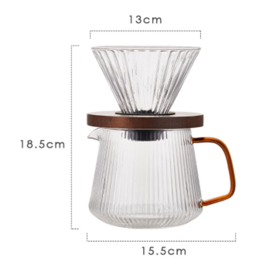 Heat-Resistant Glass Coffee Carafe & Pour-Over Filter Set