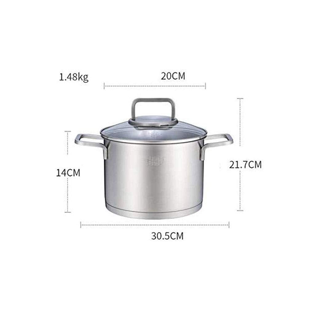 Stainless Steel Stockpot with Glass Strainer Lid & Easy-Pour Handle