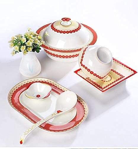 50-Piece Chinese-Style Bone China Dinnerware Set for 10