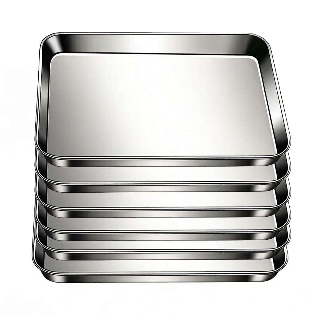 6-Piece Stainless Steel Baking Sheet Set – Dishwasher Safe