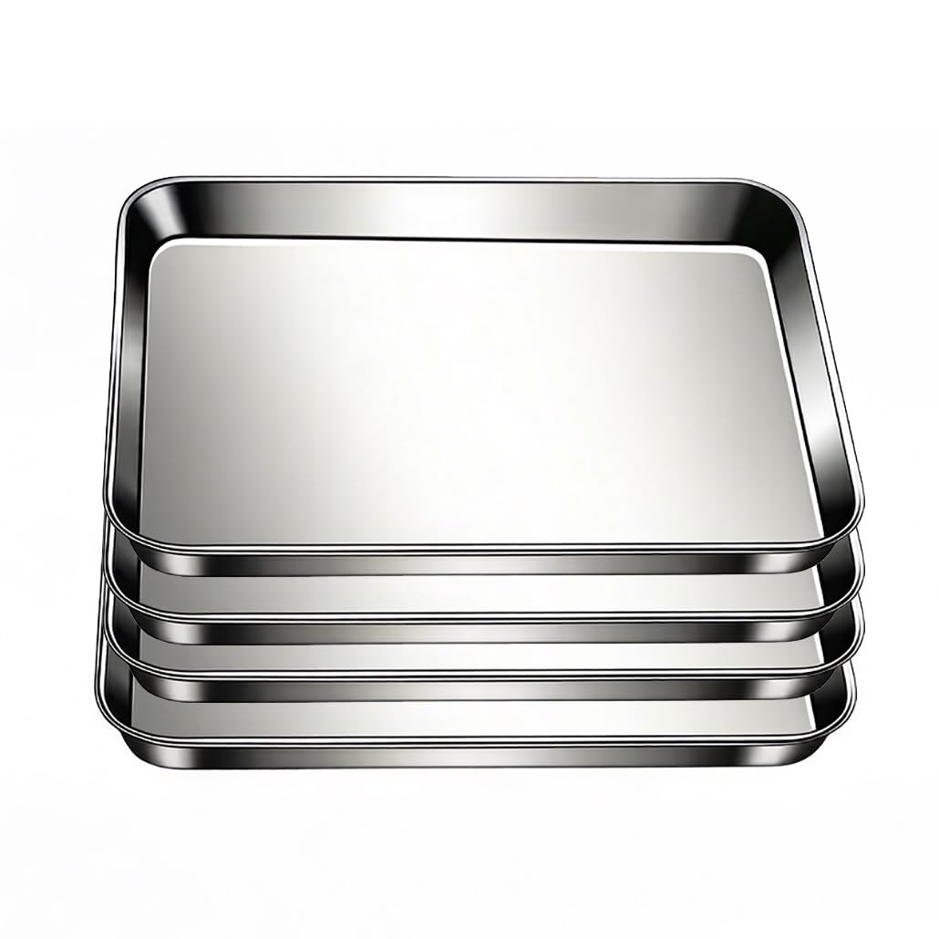 6-Piece Stainless Steel Baking Sheet Set – Dishwasher Safe