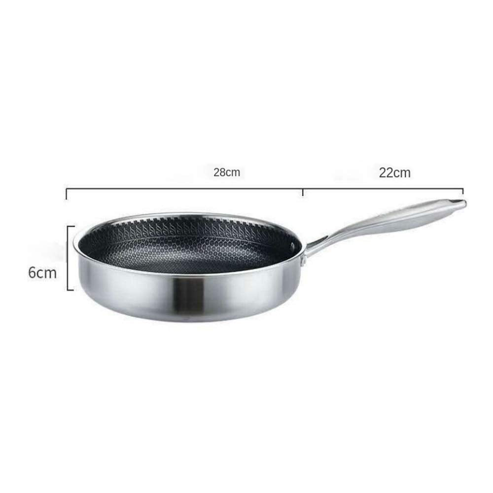 304 Stainless Steel 3-Layer Multipurpose Frying Pan & Wok