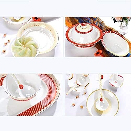50-Piece Chinese-Style Bone China Dinnerware Set for 10