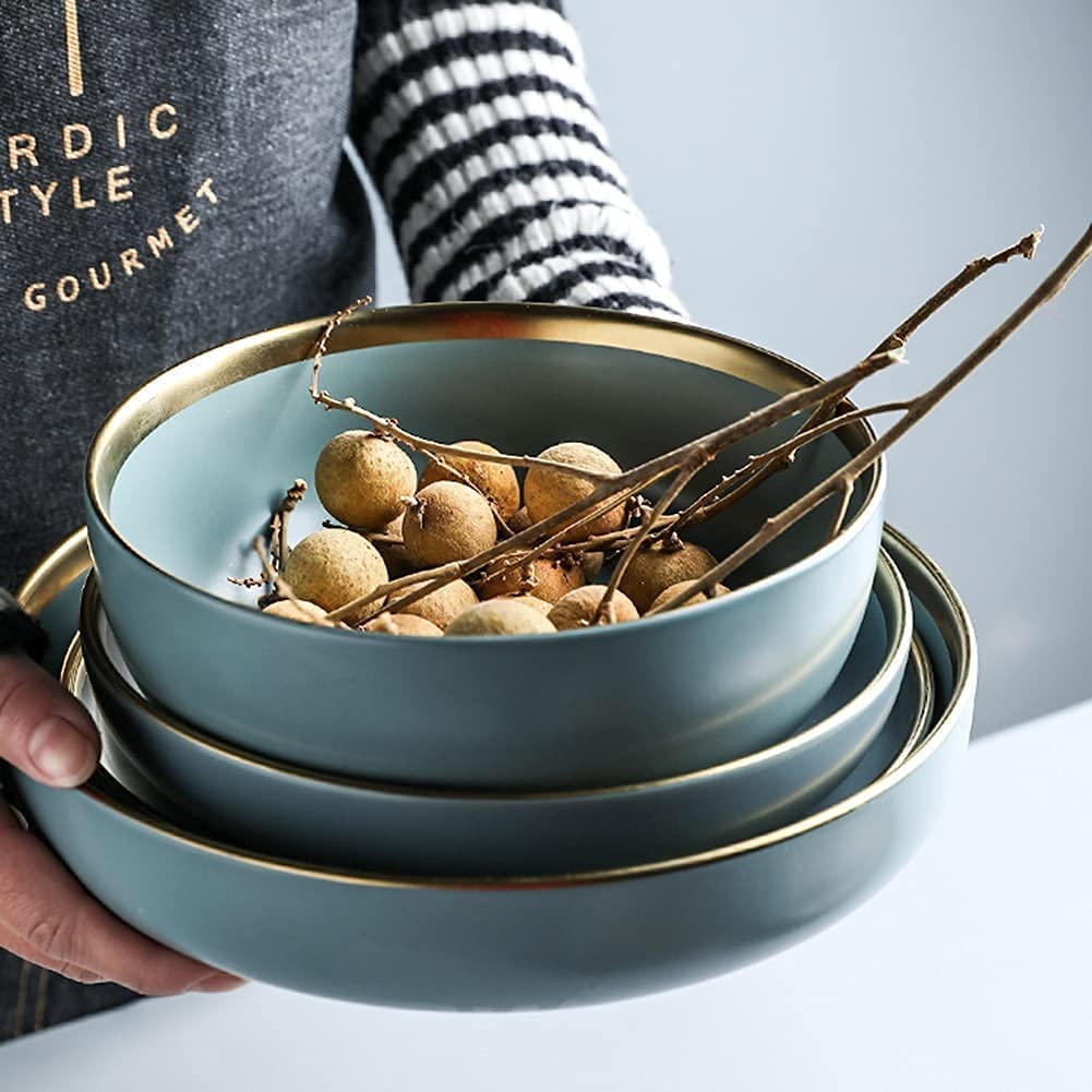 24/32/41-Piece Nordic Dark Green Ceramic Dinnerware Set