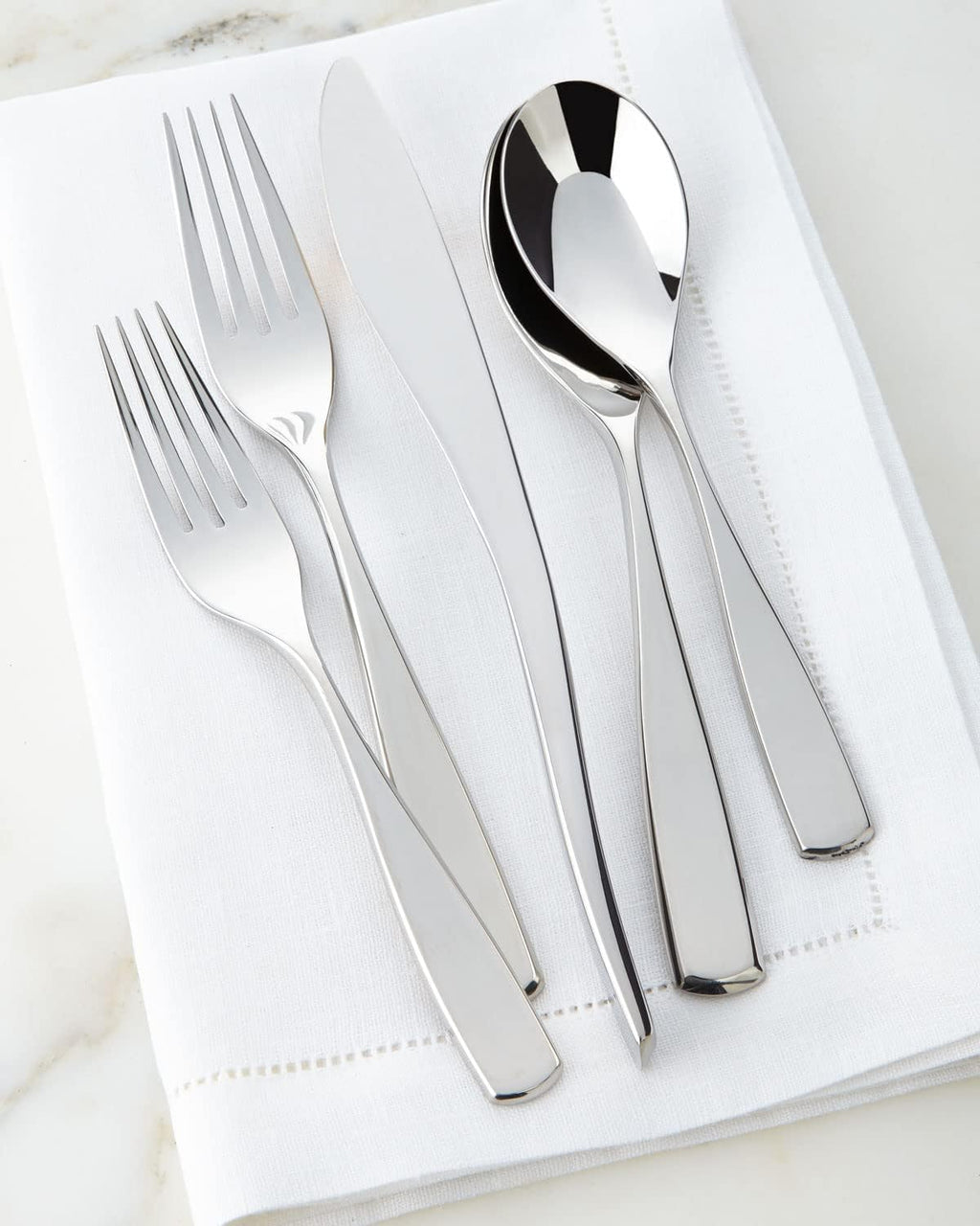 45-Piece Mirror-Polished Stainless Steel Flatware Set for 8