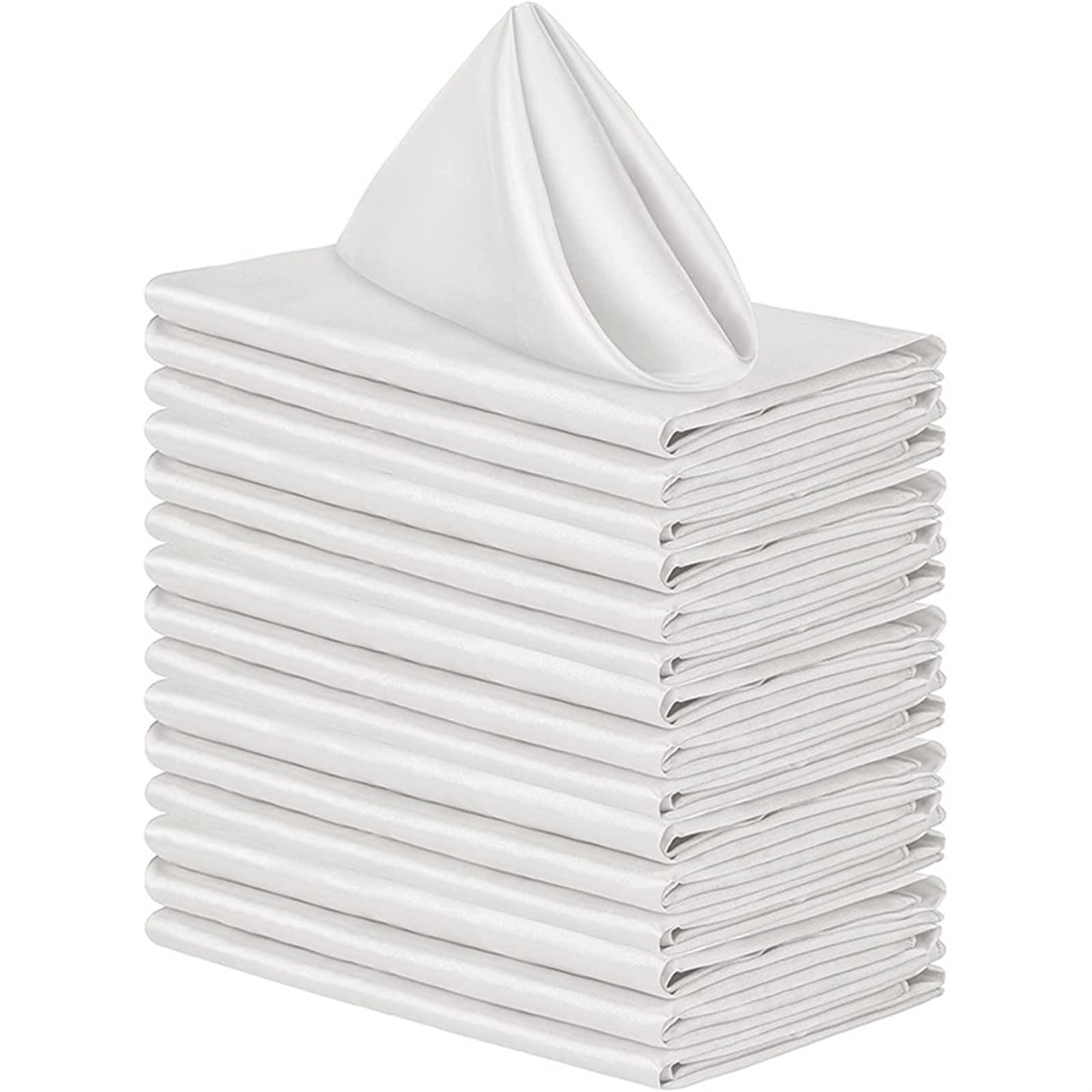 100-Piece Green Satin Dinner Napkin Set – 43 × 43 cm