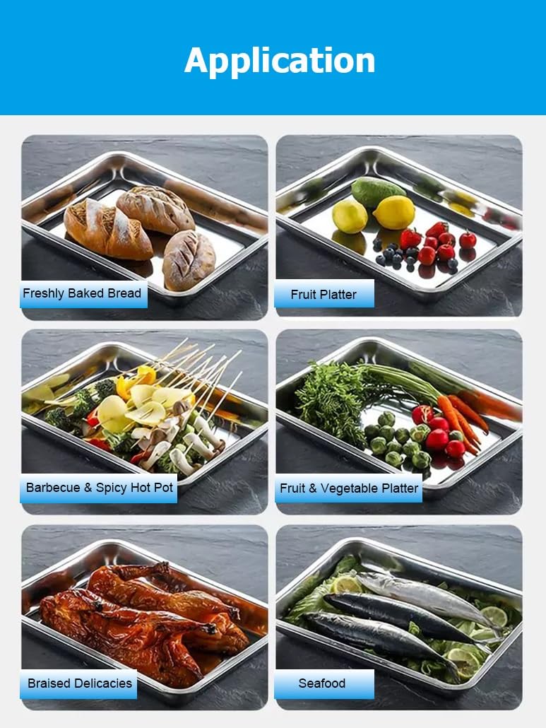 6-Piece Stainless Steel Baking Sheet Set – Dishwasher Safe
