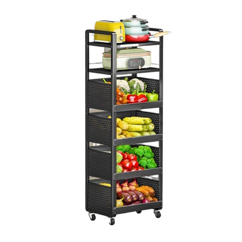Multi-Layer Kitchen Storage Cart for Spices, Produce & Tableware