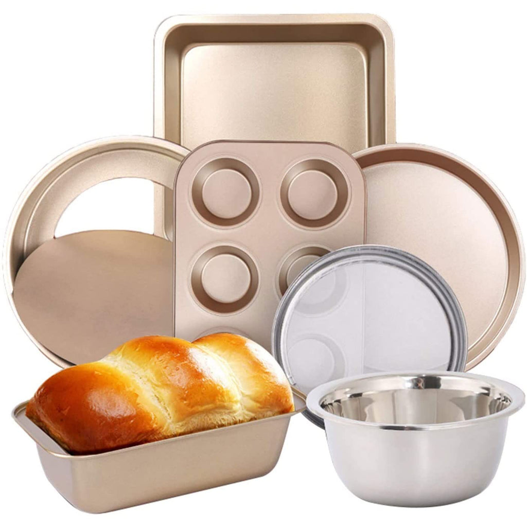 Non-Stick Bakeware Set with Cookie Sheet, Cake & Muffin Pans
