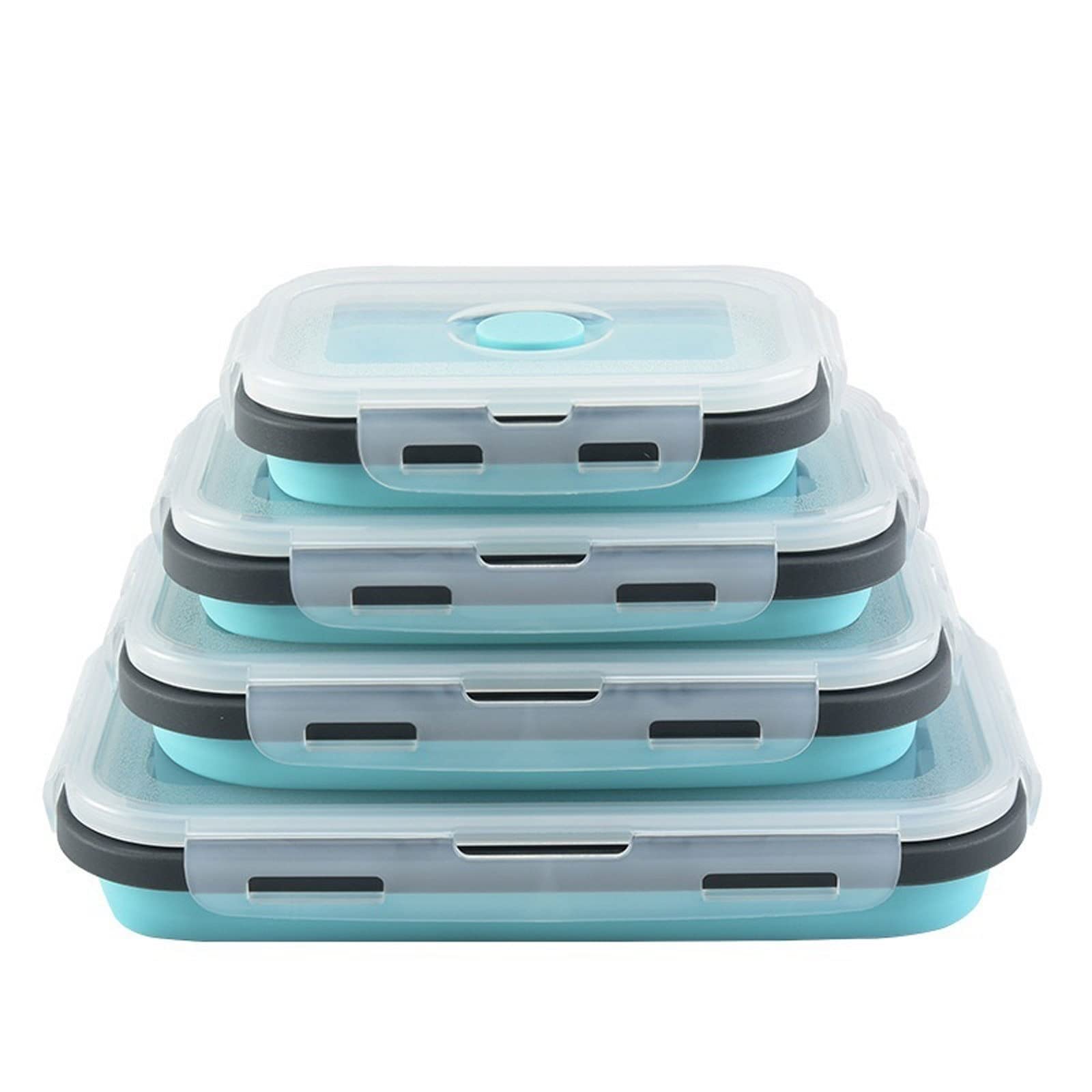 550ml Collapsible Silicone Bento Lunch Box – Blue
