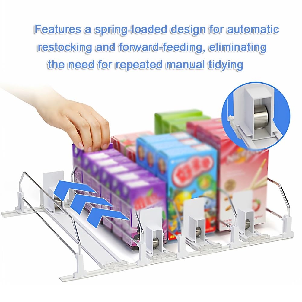 3-Piece Adjustable Refrigerator Soda Can Dispenser Rack – White, 490mm