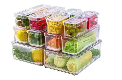 14-Piece Stackable Fridge Organizer Bins with Lids UB87253