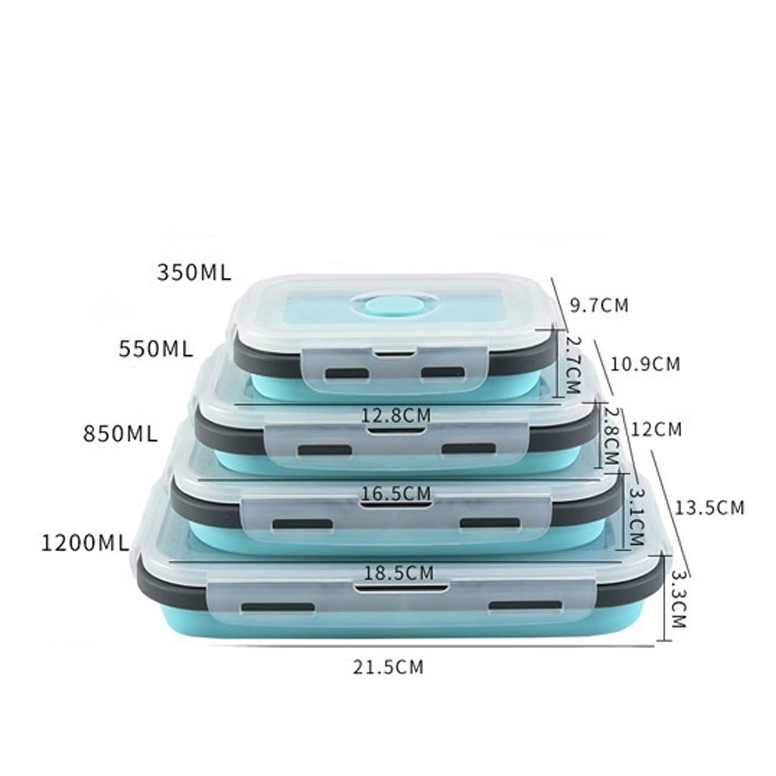 550ml Collapsible Silicone Bento Lunch Box – Blue