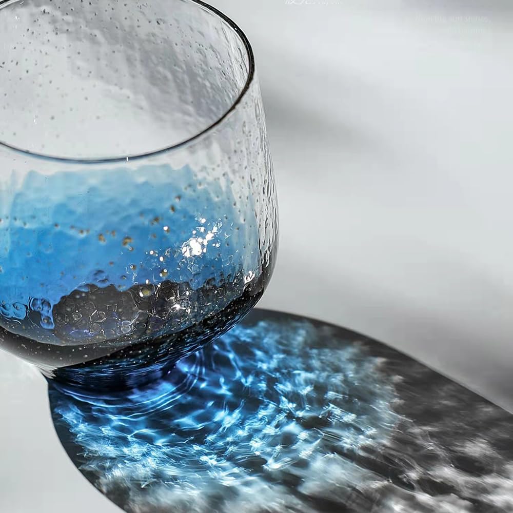 6-Piece Hand-Blown Crystal Whiskey Glass Set with Gold Foil