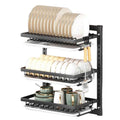 2-Tier Over-the-Sink Dish Drying Rack with Drip Tray & Cutlery Holder
