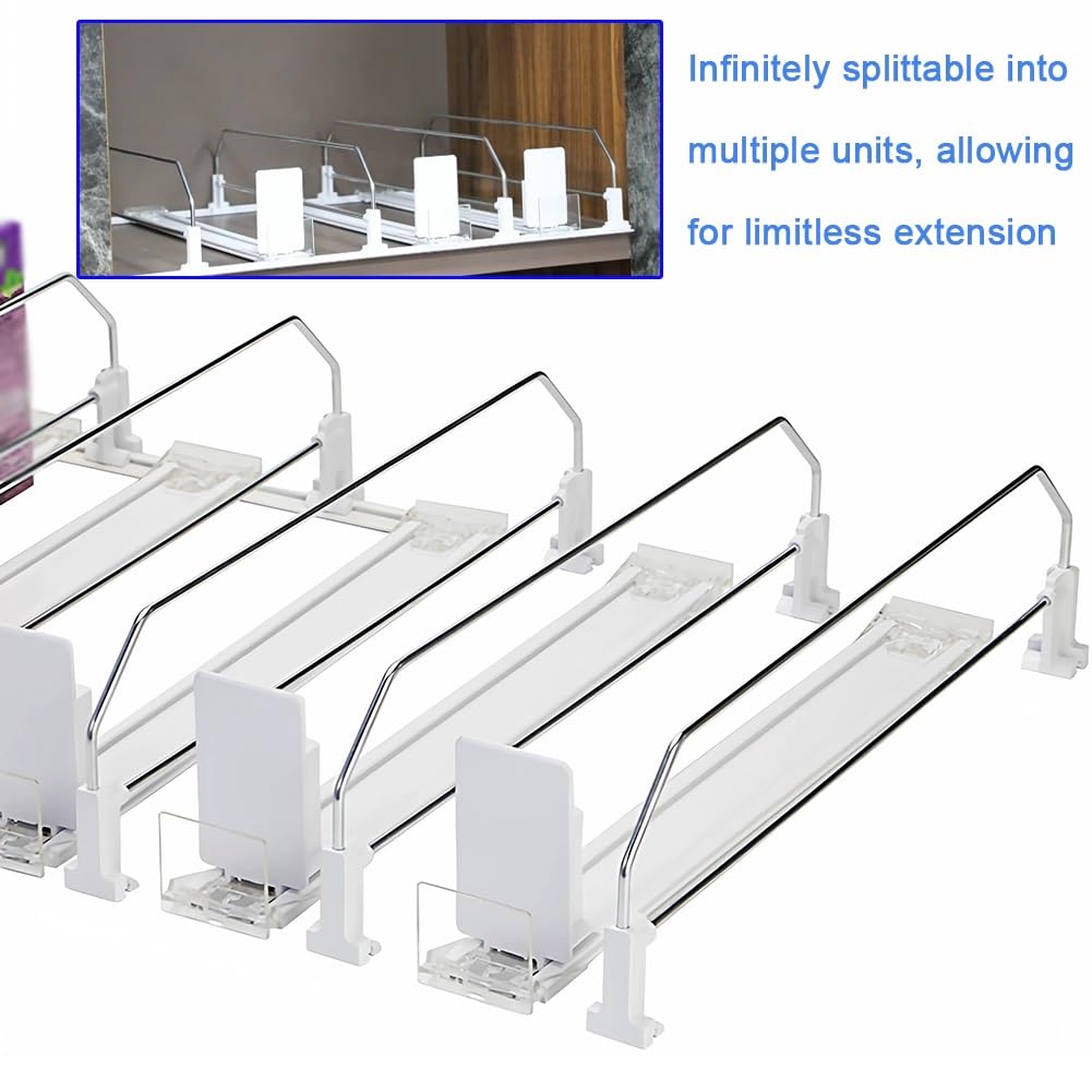 3-Piece Adjustable Refrigerator Soda Can Dispenser Rack – White, 490mm