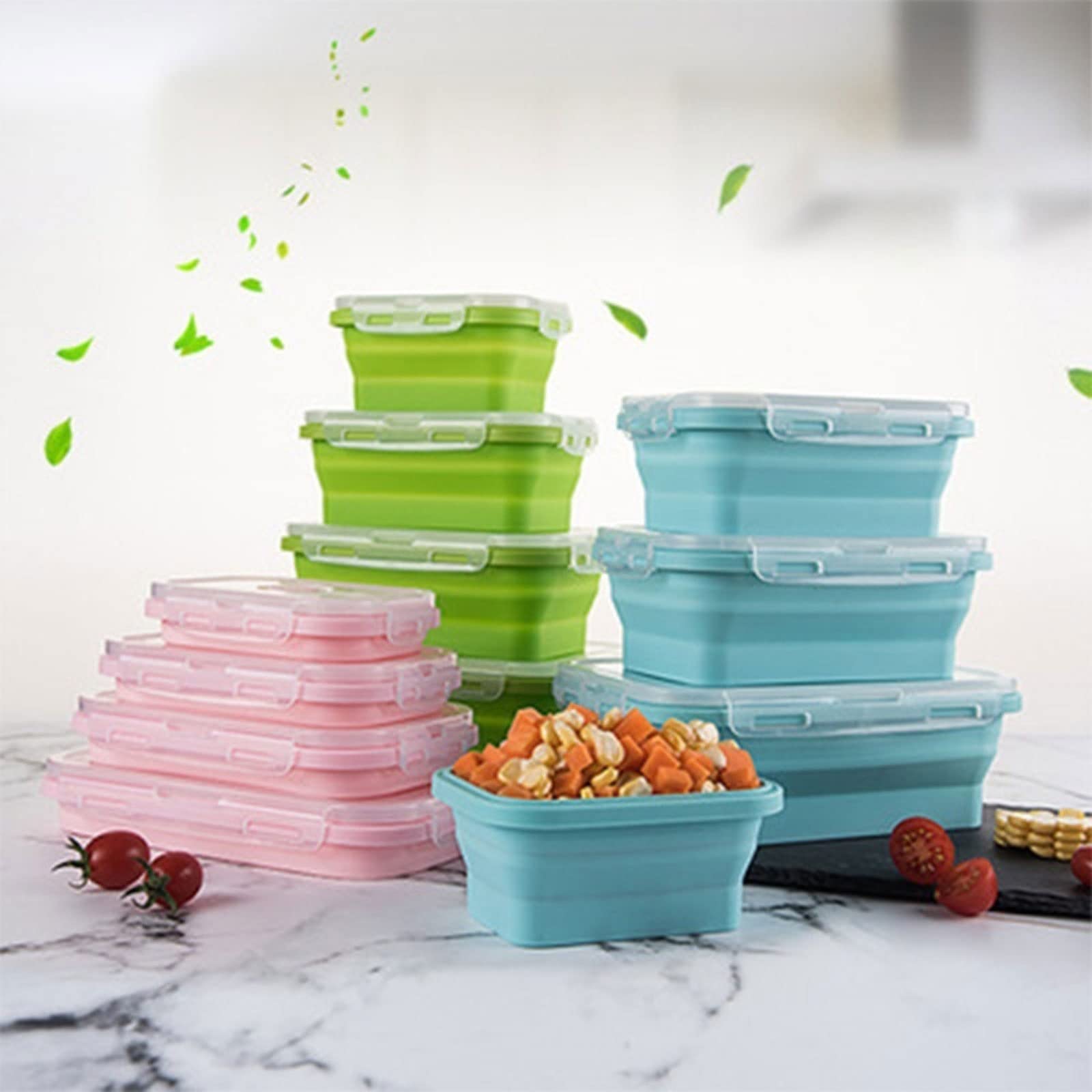 550ml Collapsible Silicone Bento Lunch Box – Blue