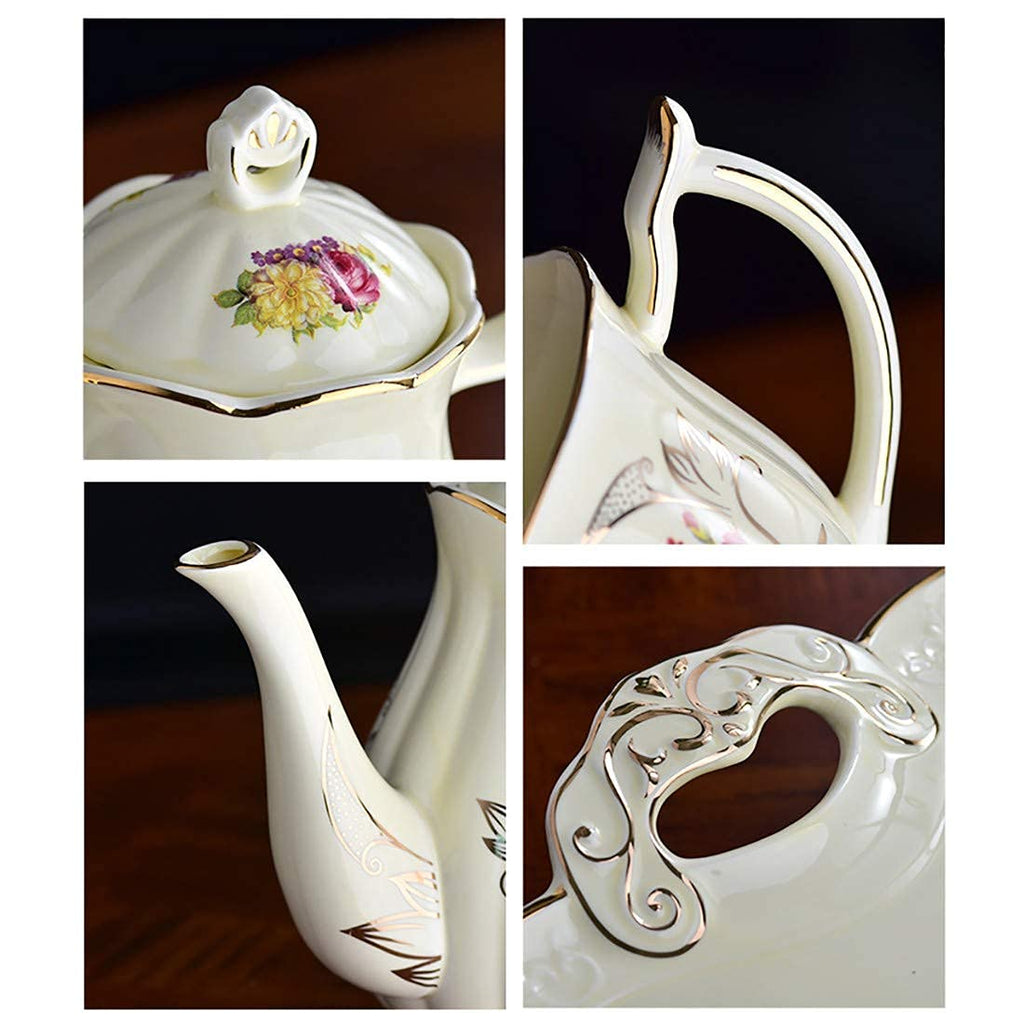 8-Piece White Fine Bone China Tea Cup & Saucer Set for Home and Restaurants