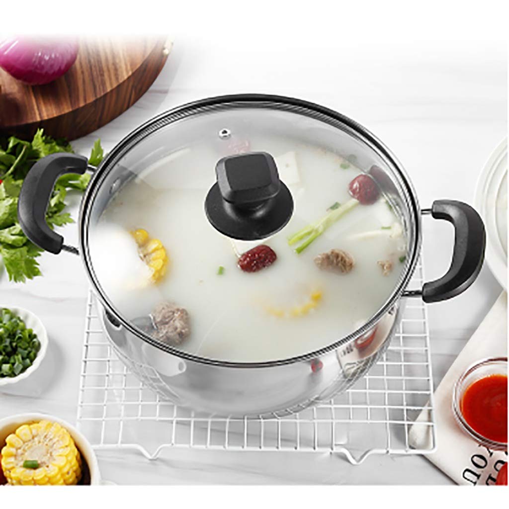 304 Stainless Steel Double-Bottom Stockpot for Induction & Gas Stoves