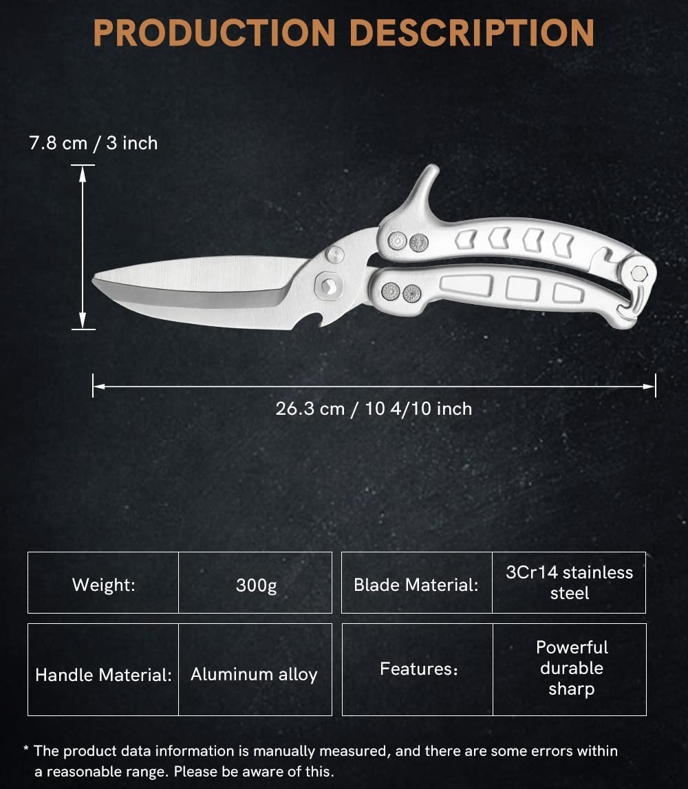 Heavy-Duty Removable Stainless Steel Kitchen & Bone Shears