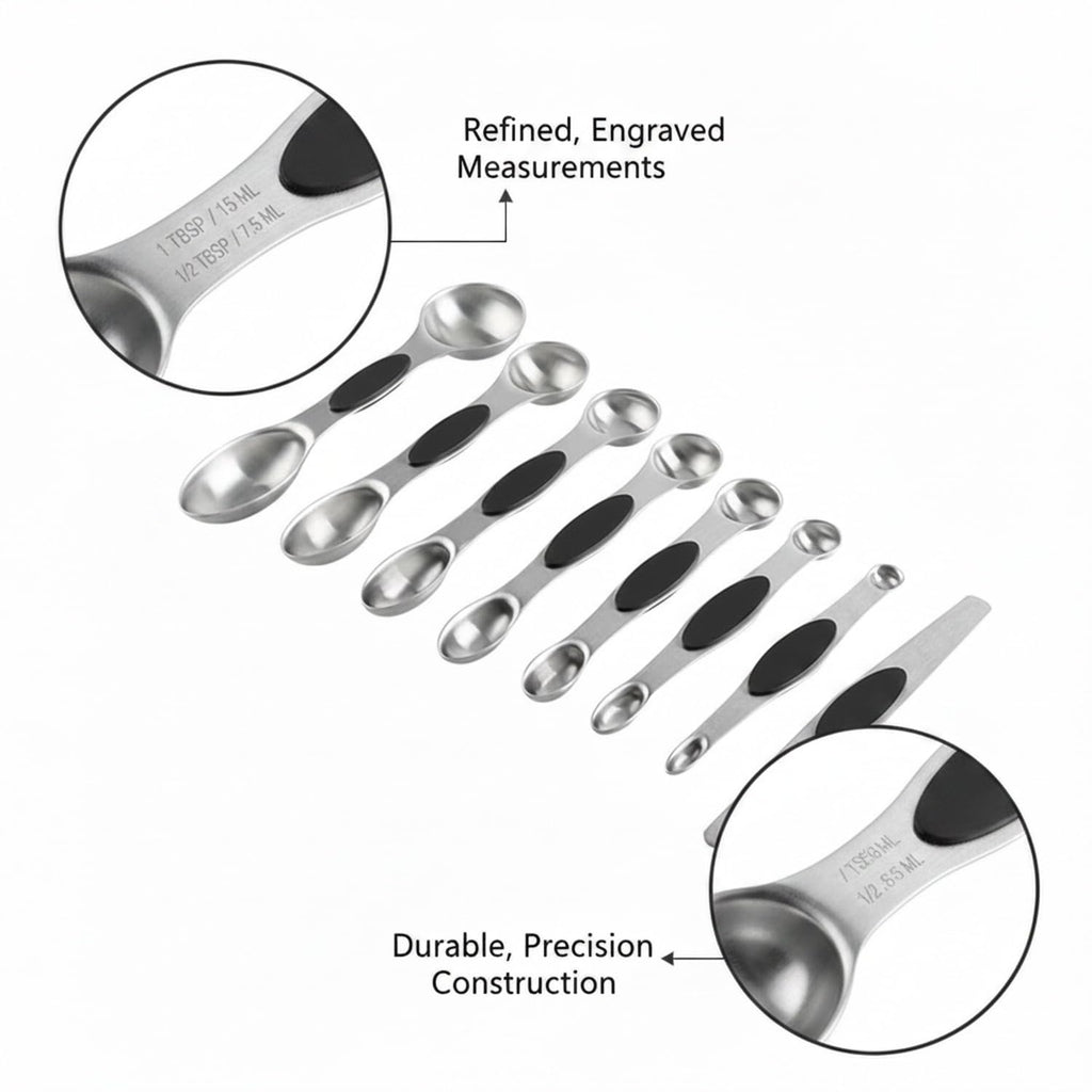 16-Piece Stainless Steel Measuring Cups & Spoons Set with Holder