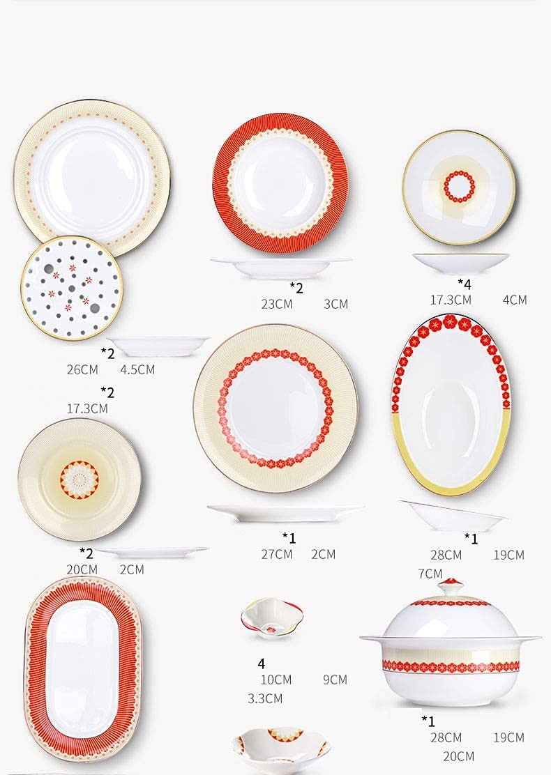 50-Piece Chinese-Style Bone China Dinnerware Set for 10