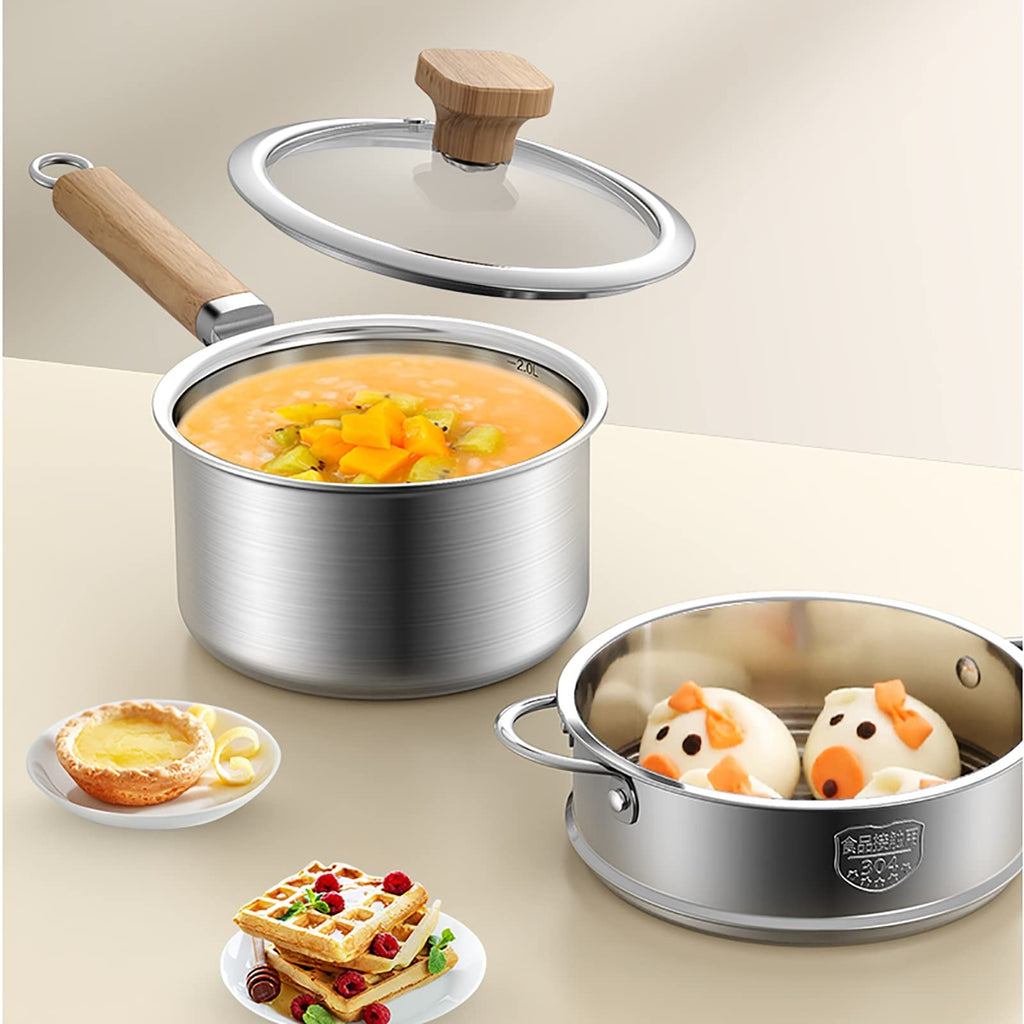 316 Stainless Steel Milk Pan for Induction & Gas Hobs