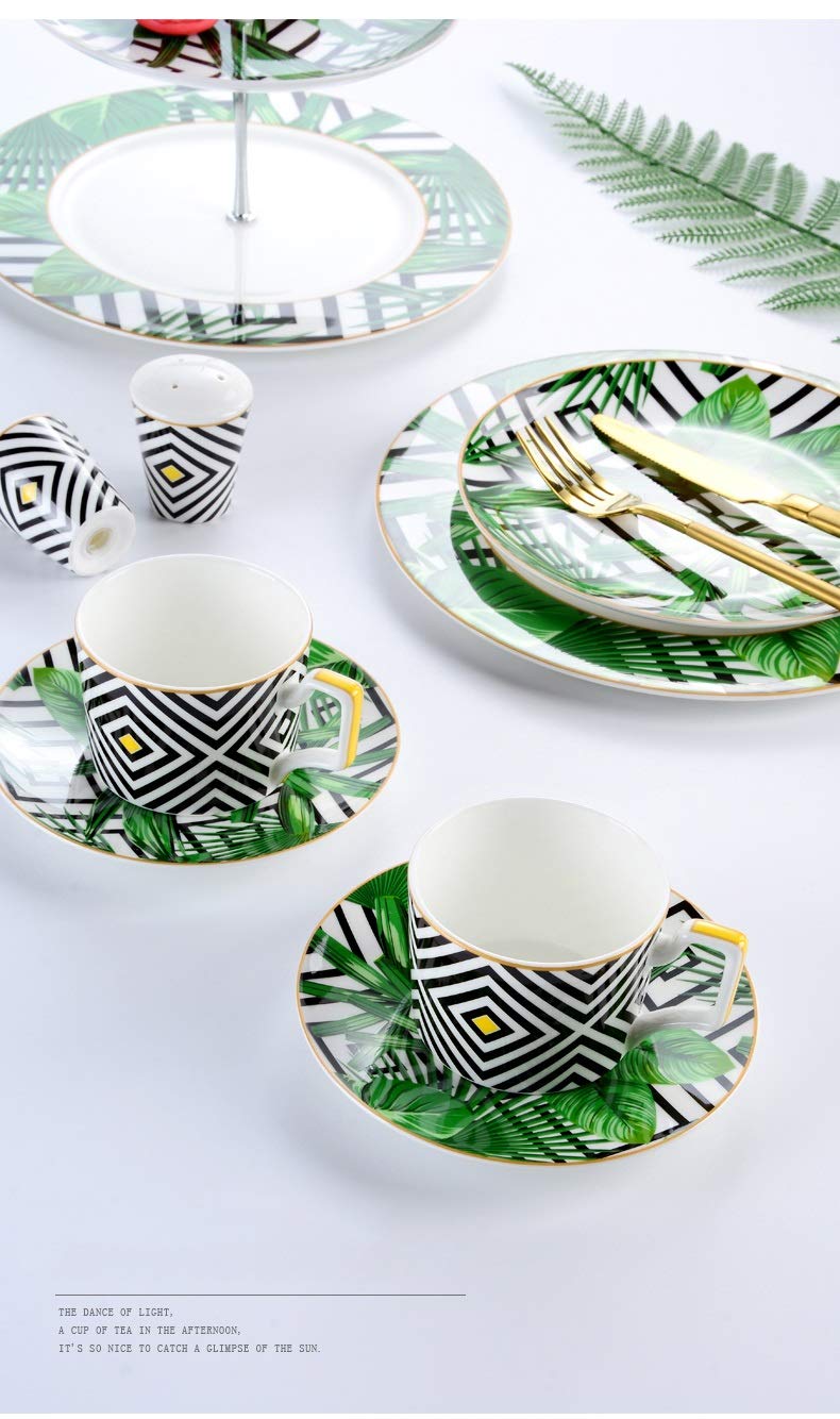 56-Piece 24K Gold Floral Porcelain Dinnerware Set