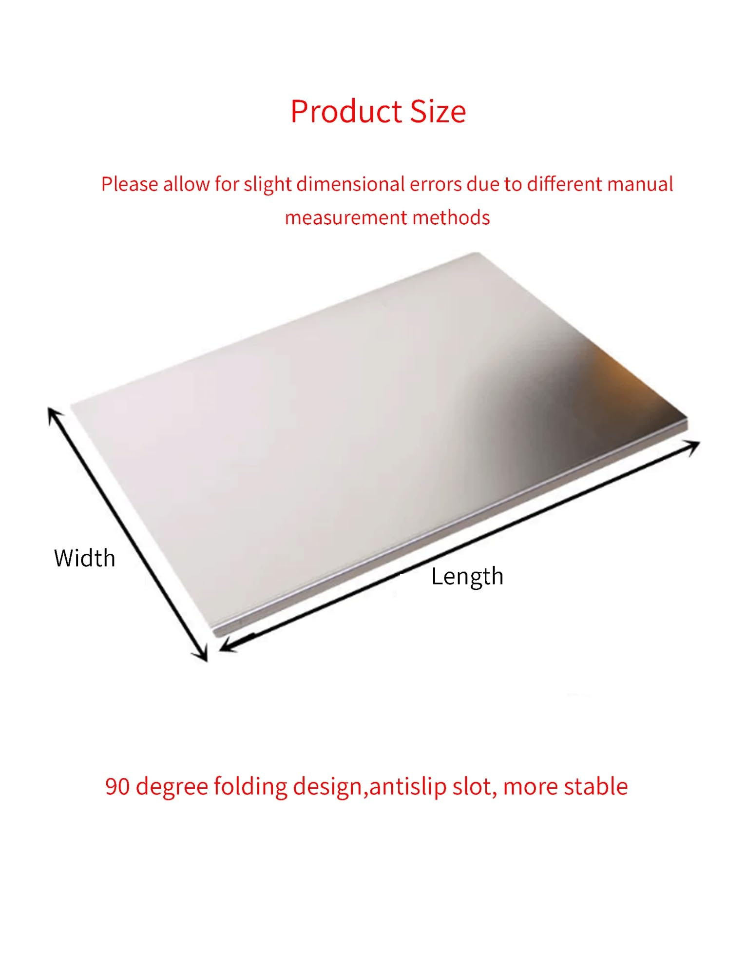 Extra-Large Stainless Steel Cutting Board with Raised Edge – 50 × 80 cm