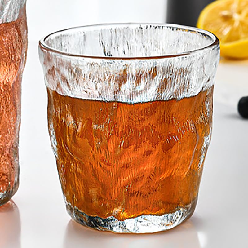6-Piece Frosted Glass Tumbler Set for Whiskey, Wine, Juice & Water