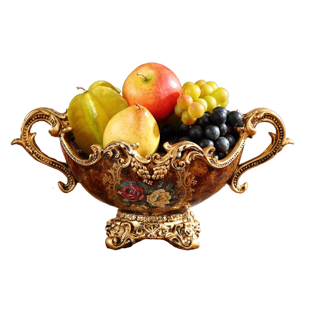 GGGUOJINN Veggie Tray High-Grade Fruit Plate Luxury Living Room Coffee Table Resin Decoration Home Creative American Retro Dried Fruit Plate (Color : Style 02) (Style 03)